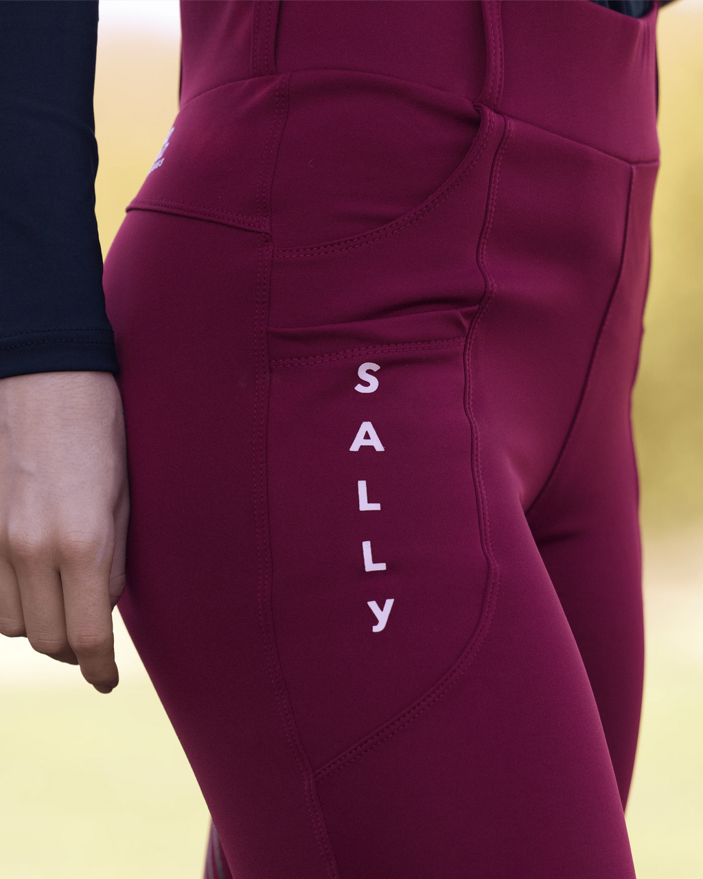 Sally Teliszilikonos Őszi/Téli Lovagló Leggings-Frozen Wine