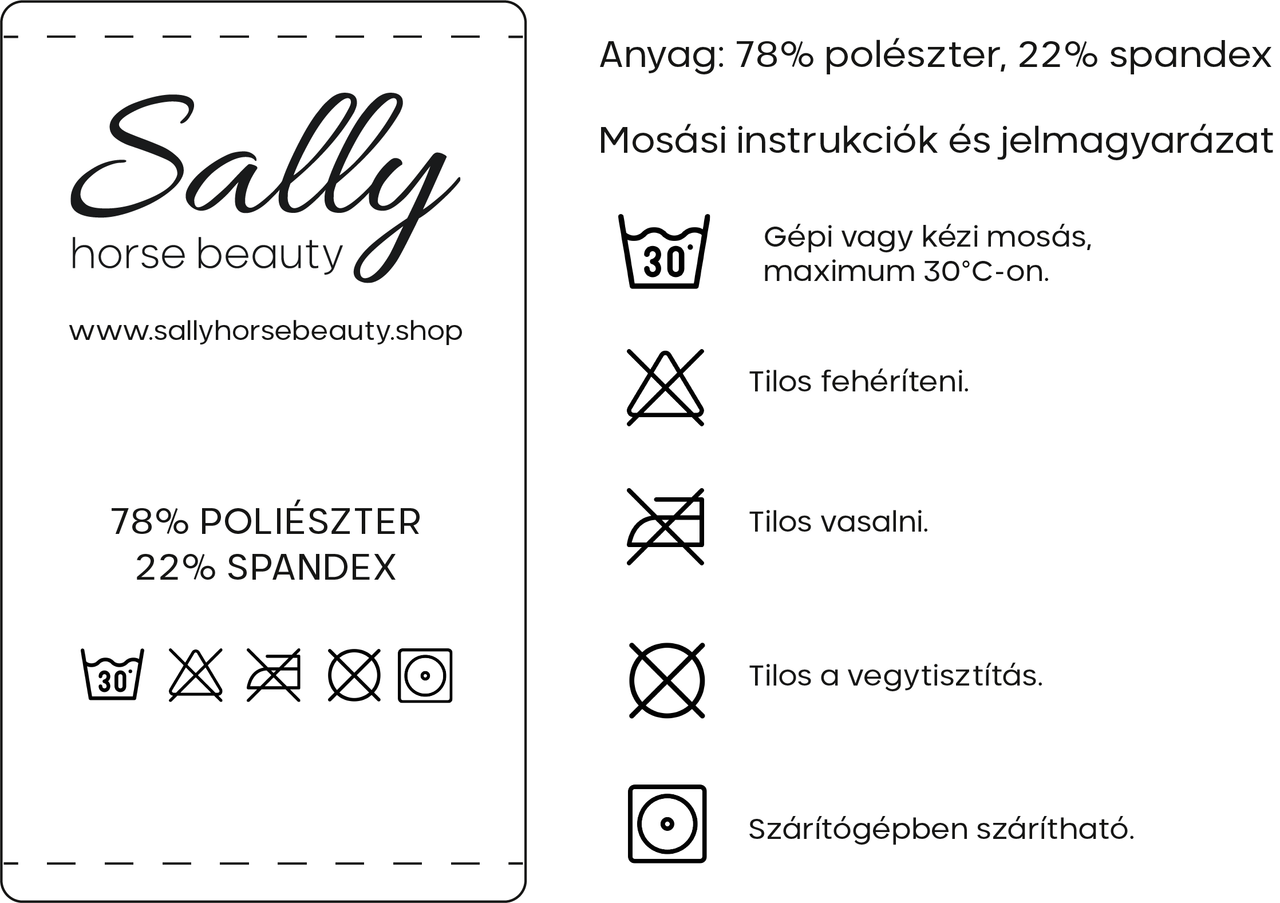 Sally Fekete Teliszilikonos Lovagló Leggings