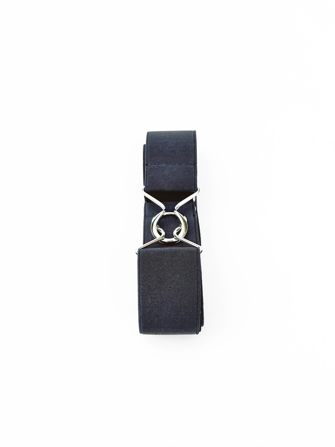 Black horse shoe buckle elastic belt