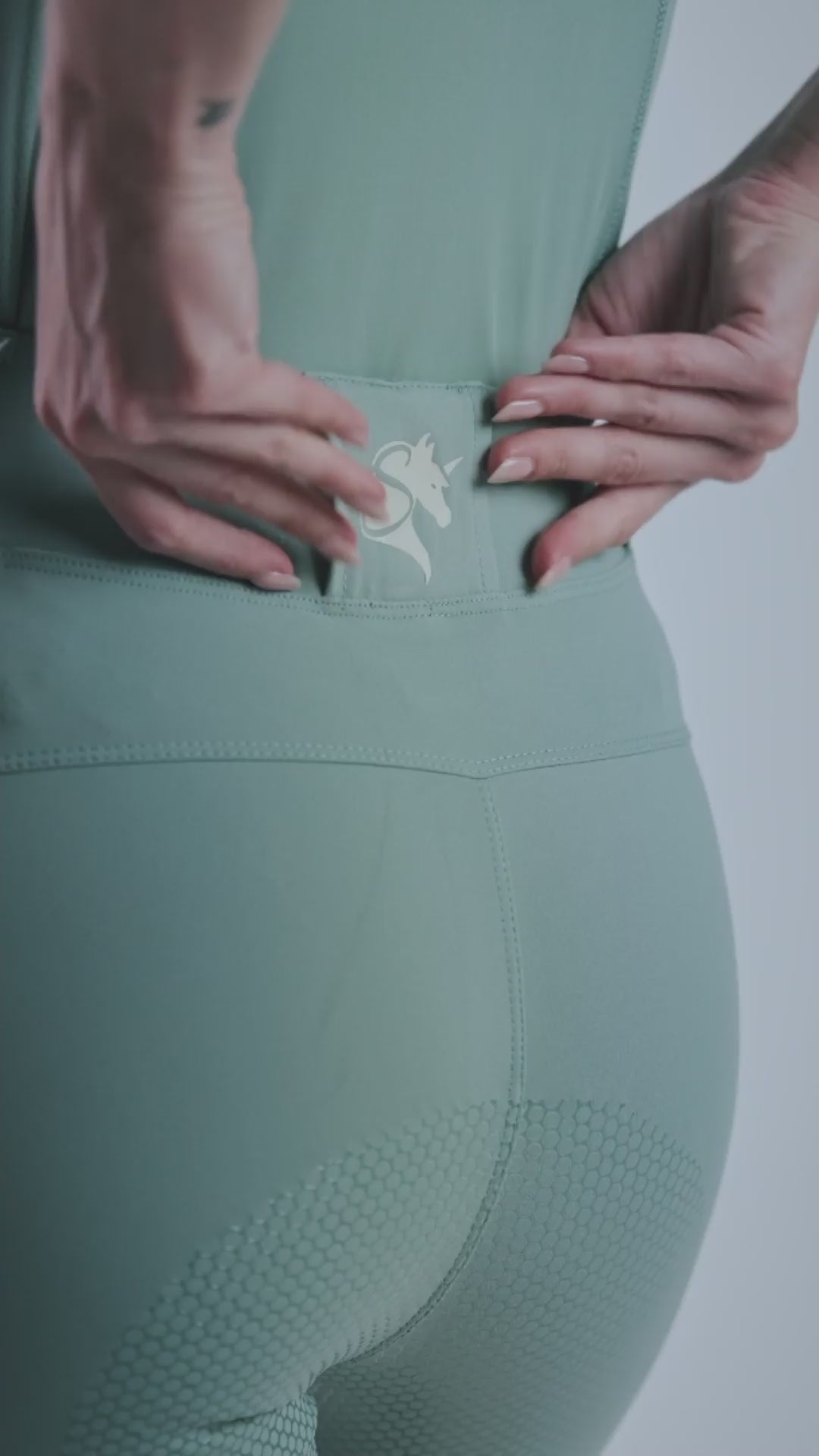Sally Teliszilikonos Lovagló Leggings-Lagoon Light